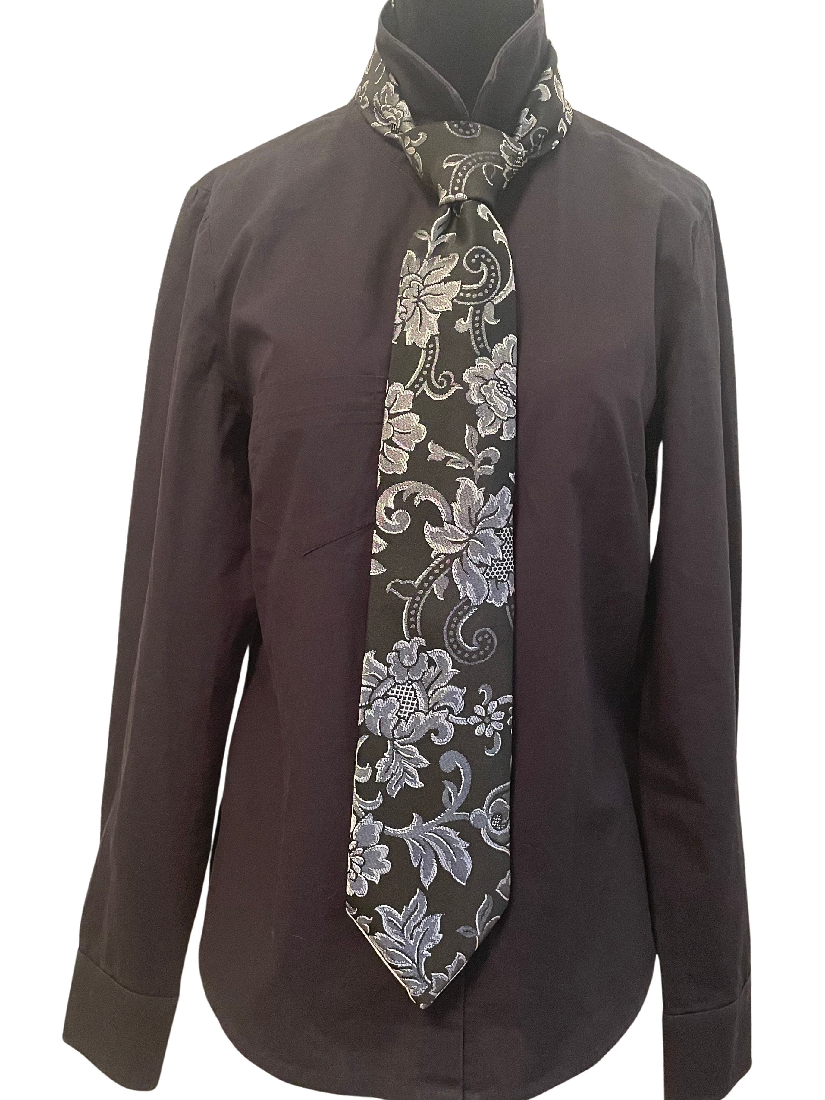 cravate noir et blanc motif elna quinfil